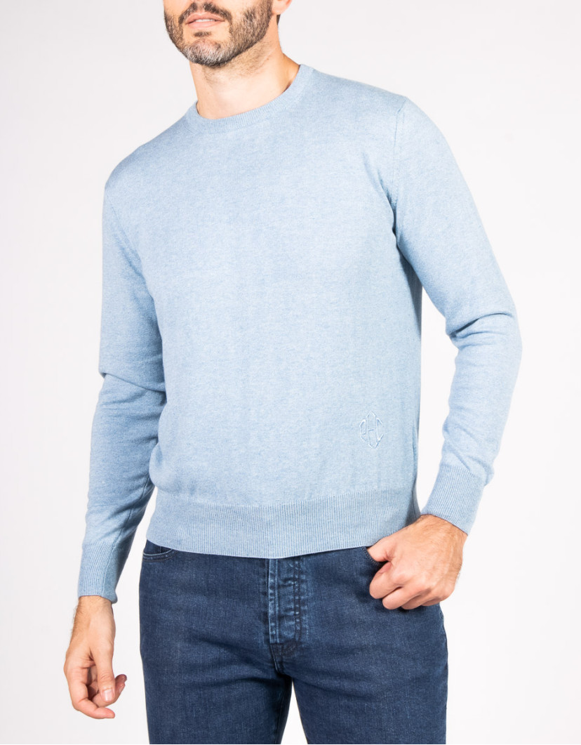 Patrick Hellmann Collection Light Blue Round Neck 100% Cotton image