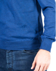 Patrick Hellmann Collection Blue V-Neck Pullover 100% Wool thumbnail 5