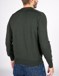 Patrick Hellmann Collection Green Pullover Round Neck 100% Wool thumbnail 3