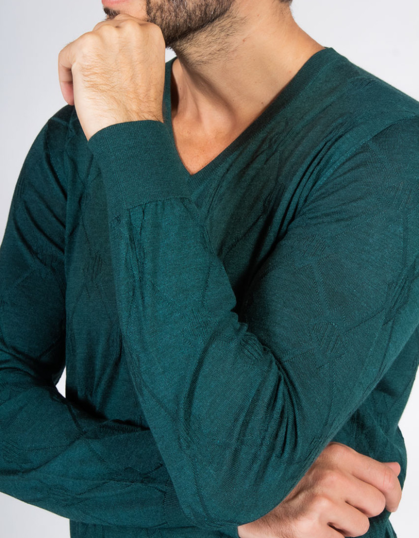 Patrick Hellmann Collection Green Pullover V-Neck  image