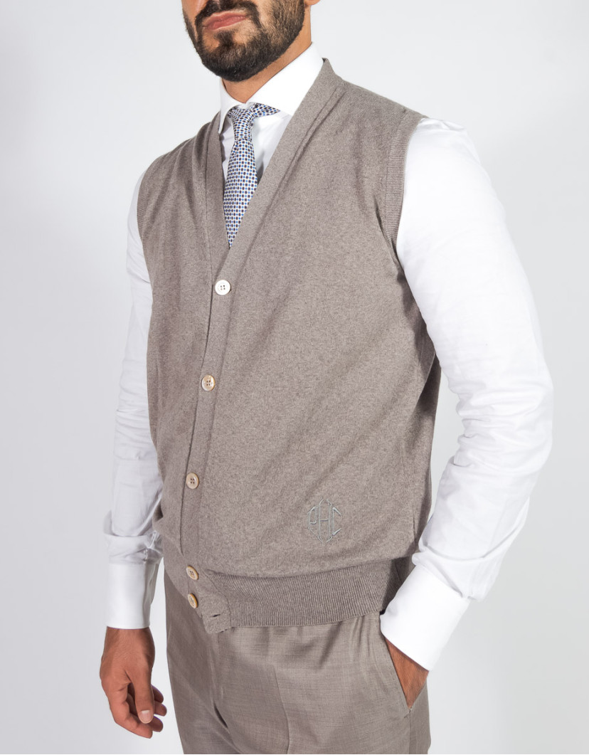 Patrick Hellmann Collection Beige Vest 100% Wool image