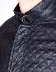 Patrick Hellmann Collection Navy Blue Quilted Leather Jacket  thumbnail 2