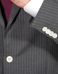 Patrick Hellmann Collection Grey Wool Suit With White Line thumbnail 3