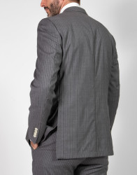 Patrick Hellmann Collection Grey Wool Suit With White Line thumbnail 4