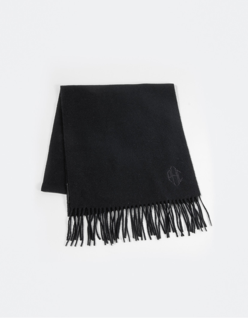 Patrick Hellmann Collection Navy Blue Scarf 100% Cashmere image