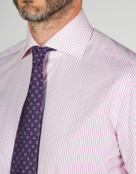 Patrick Hellmann Collection Pink And White Stripes Shirt 100% Cotton thumbnail 3