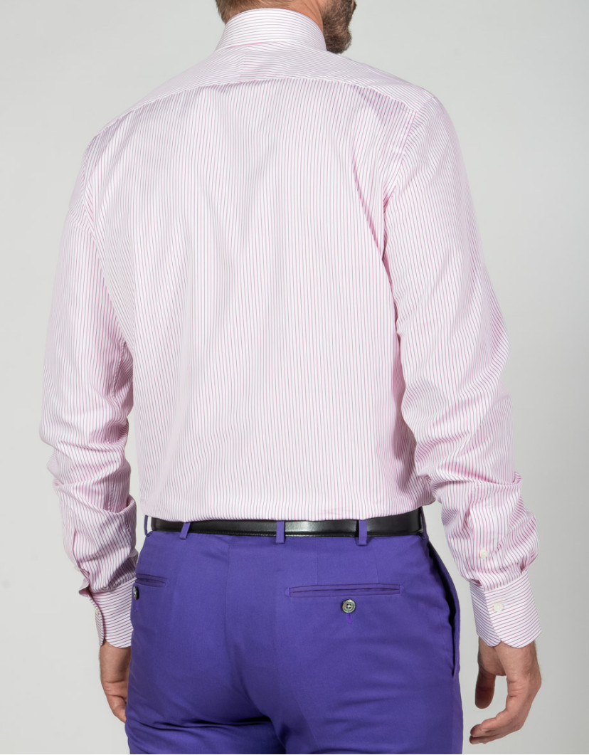 Patrick Hellmann Collection Pink And White Stripes Shirt 100% Cotton image
