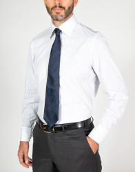 Patrick Hellmann Collection White Shirt With Light Blue Stripes thumbnail 4