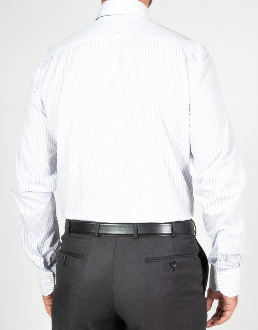 Patrick Hellmann Collection White Shirt With Light Blue Stripes image