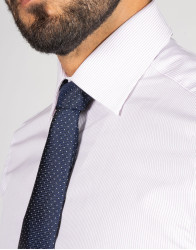 Patrick Hellmann Collection White Purple Shirt With Thin Stripes thumbnail 3