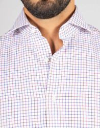 Patrick Hellmann Collection White Shirt Whit Pink Brown Blue Checks thumbnail 3