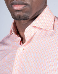 Patrick Hellmann Collection Orange Shirt With White and Purple Lines thumbnail 3
