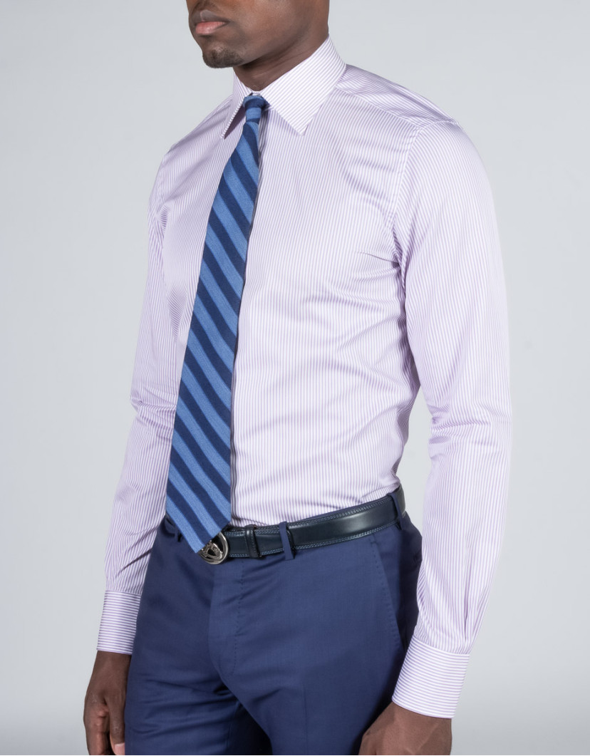 Patrick-Hellmann-Collection-Men-Shirt-With-Purple-Stripes-image Patrick Hellmann Collection Men Shirt With Purple Stripes  image