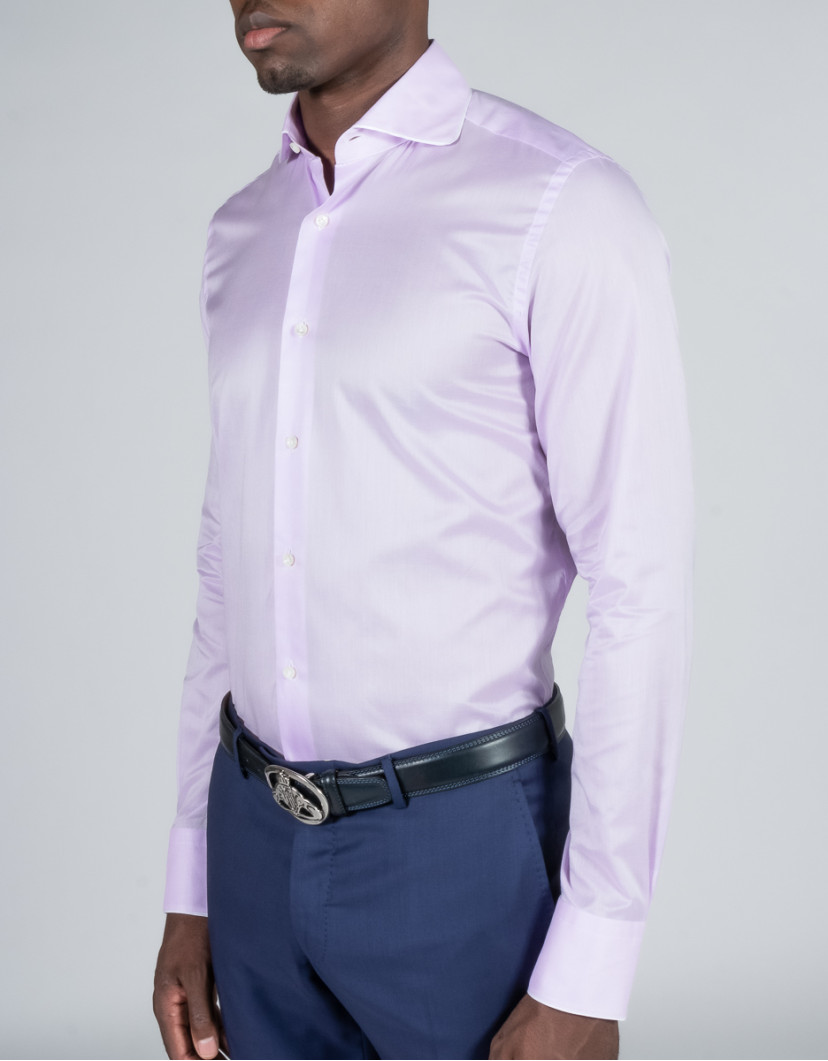 Patrick-Hellmann-Collection-Pink-Shirt-Rounded-White-Lined-Collar-image Patrick Hellmann Collection Pink Shirt Rounded White-Lined Collar image