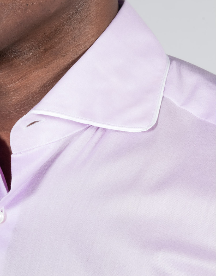 Patrick-Hellmann-Collection-Pink-Shirt-Rounded-White-Lined-Collar-image Patrick Hellmann Collection Pink Shirt Rounded White-Lined Collar image