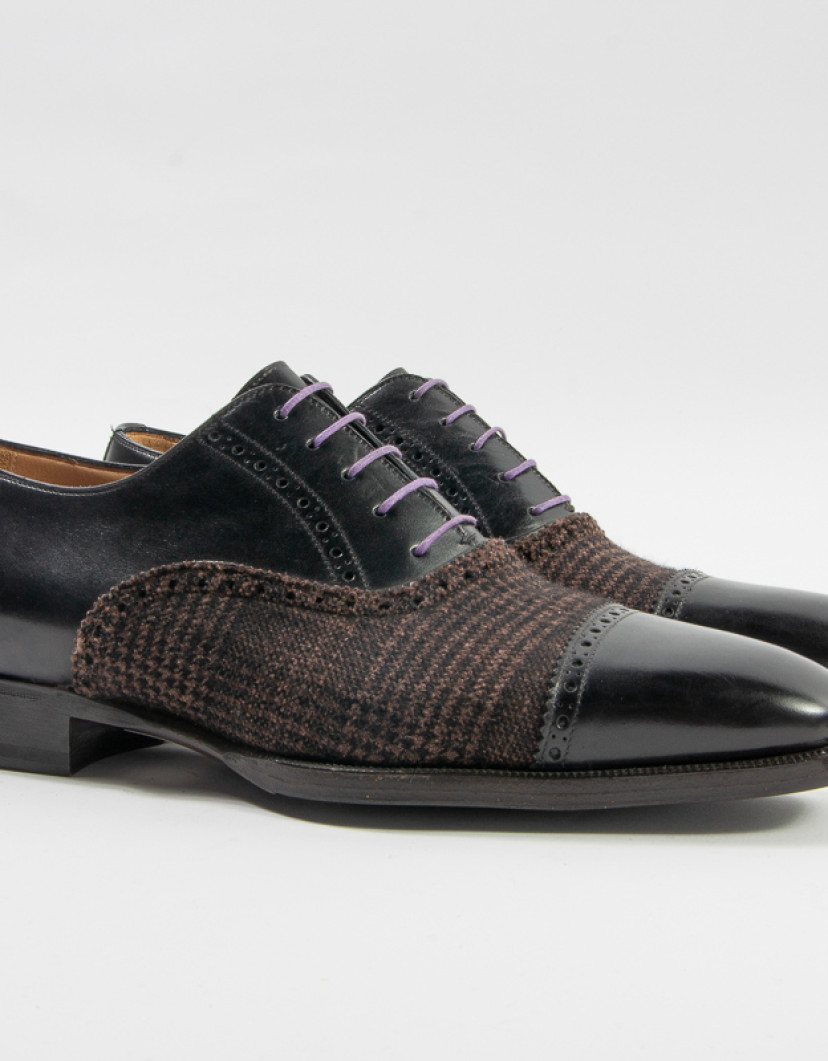 Patrick Hellmann Collection Brown Oxford Brogue Shoes image