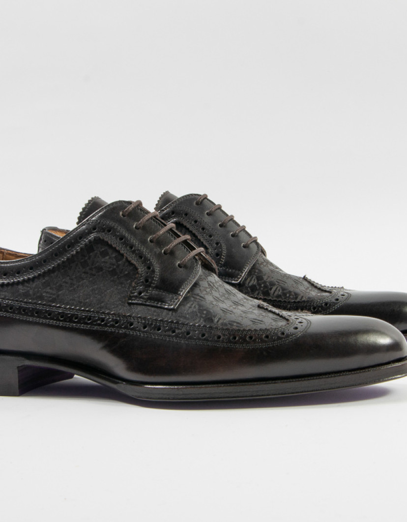 Patrick Hellmann Collection Derby Brogue Shoes Dark Brown image