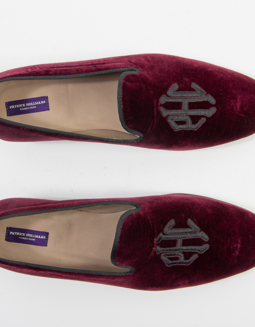 Patrick Hellmann Collection Velvet Smoking Slippers image