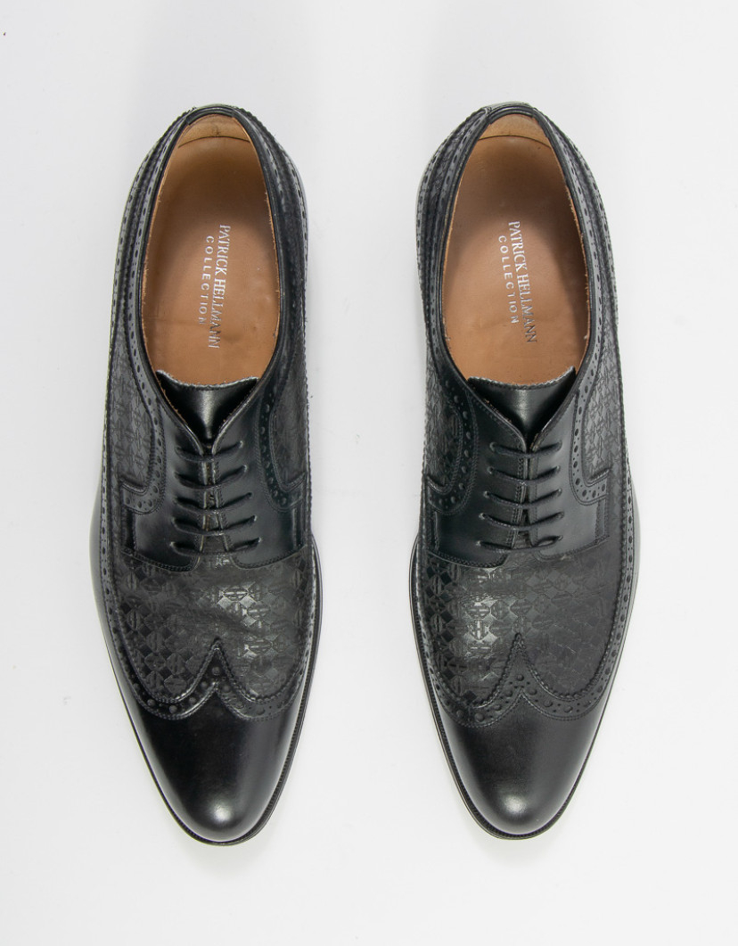 Patrick Hellmann Collection Derby Brogue Shoes Black image