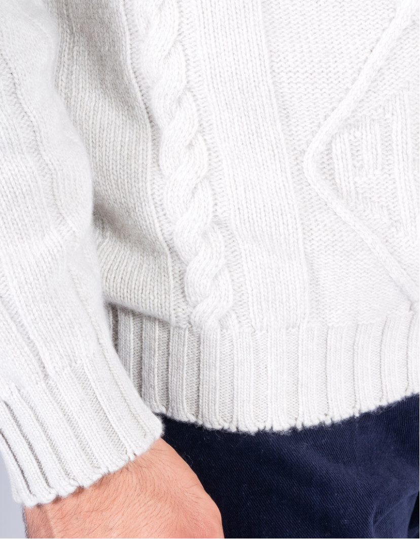Patrick Hellmann Collection Beige Hoodie Zip-Up Sweater  image