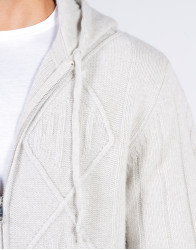Patrick Hellmann Collection Beige Hoodie Zip-Up Sweater  thumbnail 2