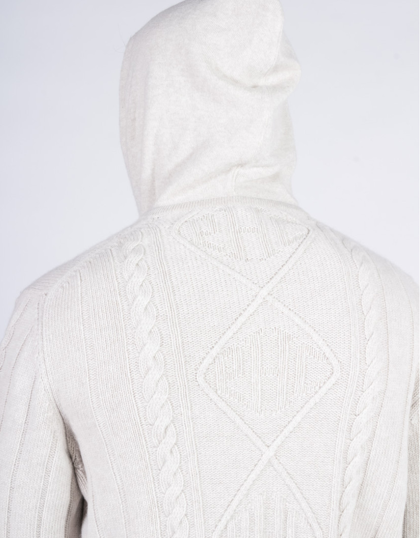 Patrick Hellmann Collection Beige Hoodie Zip-Up Sweater  image