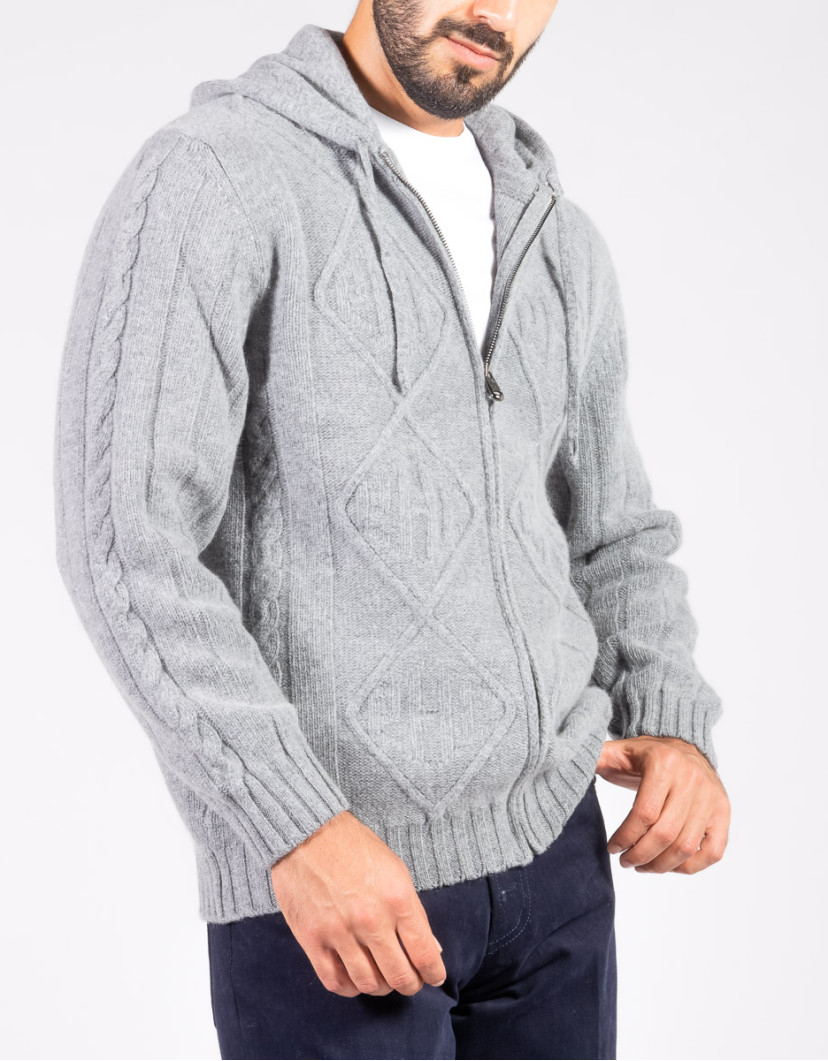 Patrick Hellmann Collection Grey Hoodie Zip-Up Sweater image
