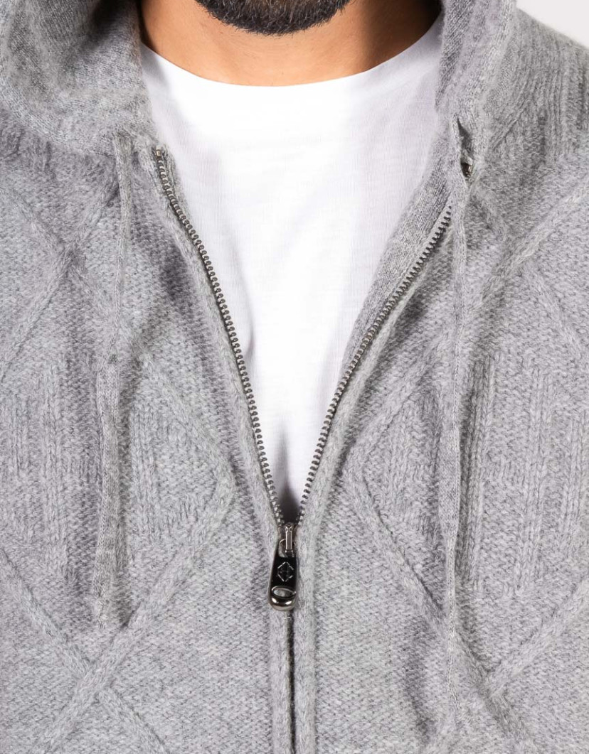 Patrick Hellmann Collection Grey Hoodie Zip-Up Sweater image