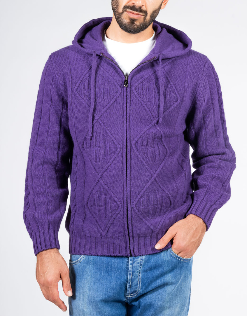Patrick Hellmann Collection Purple Hoodie Zip-Up Sweater image