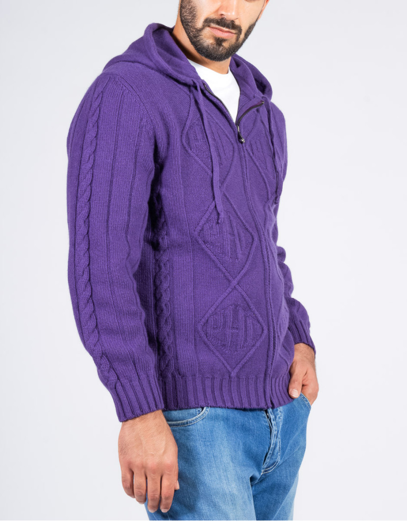Patrick Hellmann Collection Purple Hoodie Zip-Up Sweater image