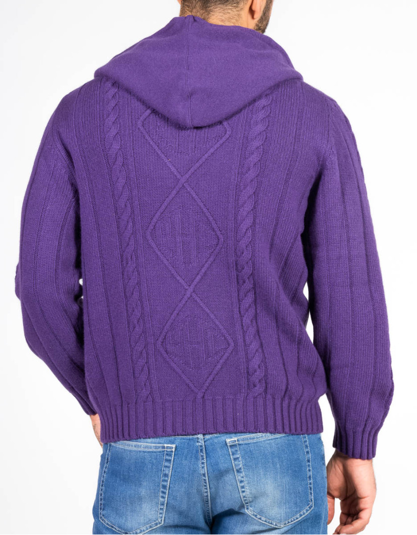 Patrick Hellmann Collection Purple Hoodie Zip-Up Sweater image