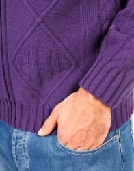 Patrick Hellmann Collection Purple Hoodie Zip-Up Sweater thumbnail 3