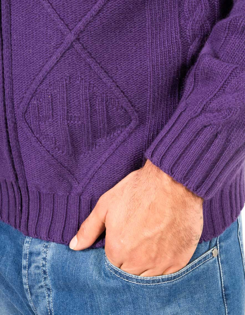 Patrick Hellmann Collection Purple Hoodie Zip-Up Sweater image