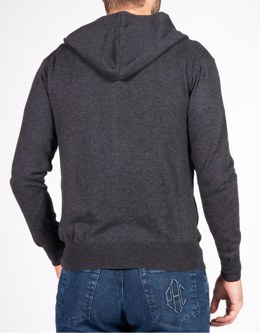 Patrick Hellmann Collection Dark Grey Hoodie Sweater Zip-Up 100% Cotton image