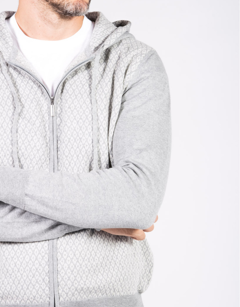 Patrick-Hellmann-Collection-Grey-Hoodie-Sweater-Zip-Up-100-Cotton-image Patrick Hellmann Collection Grey Hoodie Sweater Zip-Up 100% Cotton image