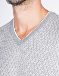 Patrick-Hellmann-Collection-Grey-V-Neck-Pullover-100-Cotton-thumbnail-2 Patrick Hellmann Collection Grey V-Neck Pullover 100% Cotton thumbnail 2