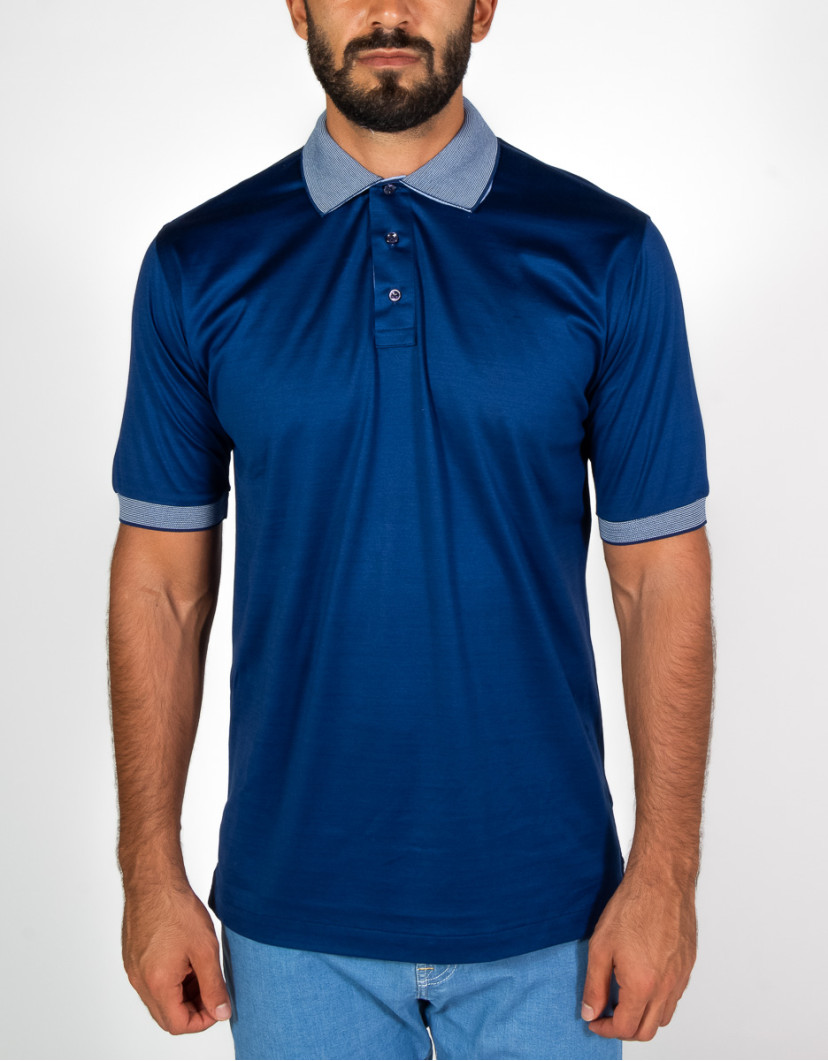 Patrick-Hellmann-Collection-Blue-Polo-T-shirt-100-Cotton-image Patrick Hellmann Collection Blue Polo T-shirt 100% Cotton  image