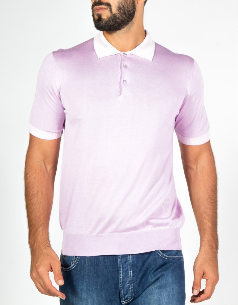 Patrick-Hellmann-Collection-Light-Purple-Polo-T-shirt-100-Cotton-image Patrick Hellmann Collection Light Purple Polo T-shirt 100% Cotton image