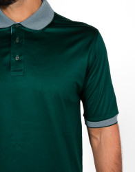Patrick Hellmann Collection Green Polo T-shirt 100% Cotton thumbnail 3