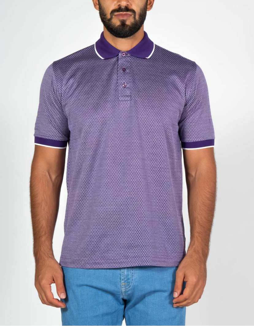 Patrick-Hellmann-Collection-Purple-Polo-T-shirt-100-Cotton-image Patrick Hellmann Collection Purple Polo T-shirt 100% Cotton image