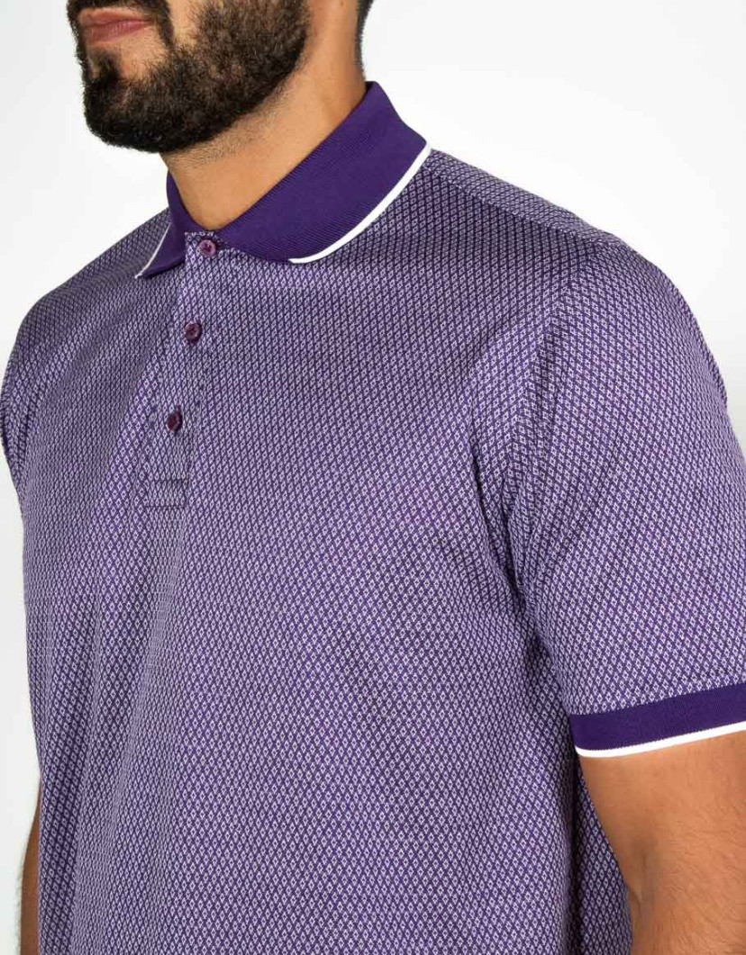 Patrick-Hellmann-Collection-Purple-Polo-T-shirt-100-Cotton-image Patrick Hellmann Collection Purple Polo T-shirt 100% Cotton image