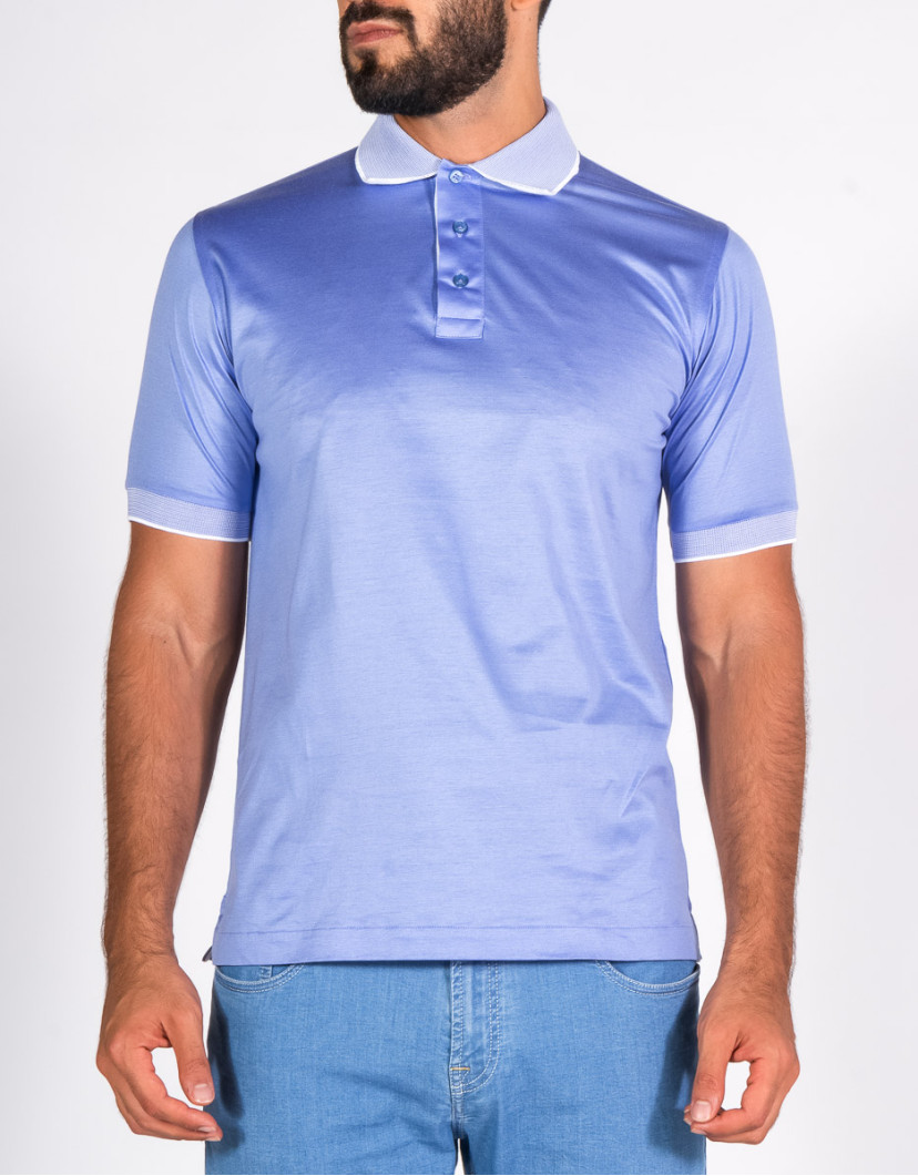 Patrick-Hellmann-Collection-Light-Blue-Polo-T-shirt-100-Cotton-image Patrick Hellmann Collection Light Blue Polo T-shirt 100% Cotton image