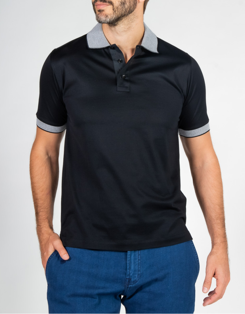 Patrick-Hellmann-Collection-Black-Polo-T-shirt-100-Cotton-image Patrick Hellmann Collection Black Polo T-shirt 100% Cotton image