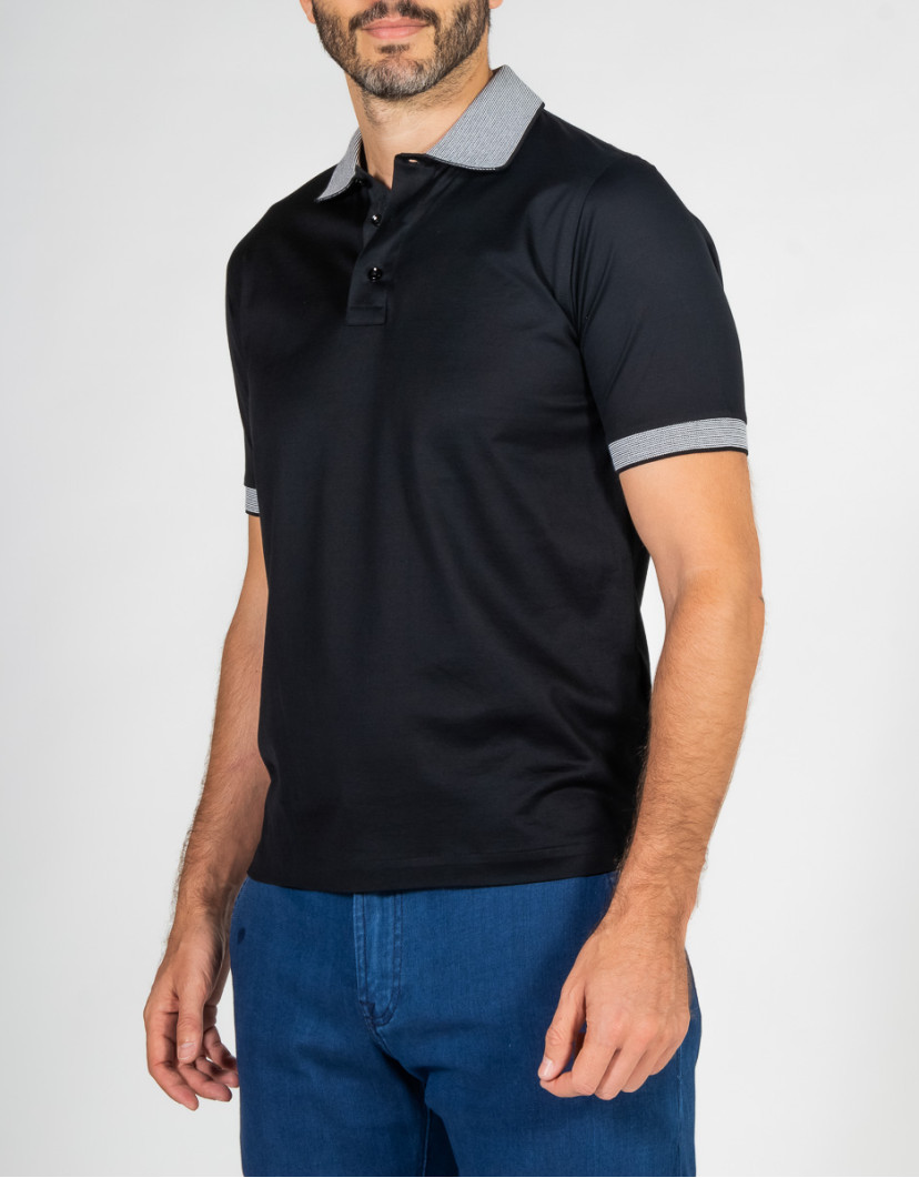 Patrick-Hellmann-Collection-Black-Polo-T-shirt-100-Cotton-image Patrick Hellmann Collection Black Polo T-shirt 100% Cotton image