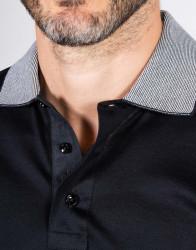 Patrick-Hellmann-Collection-Black-Polo-T-shirt-100-Cotton-thumbnail-2 Patrick Hellmann Collection Black Polo T-shirt 100% Cotton thumbnail 2