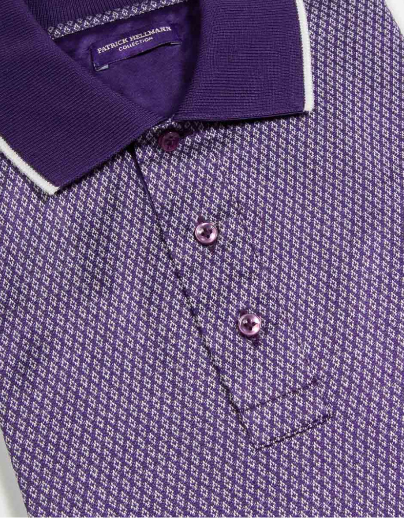 Patrick-Hellmann-Collection-Purple-Polo-T-shirt-100-Cotton-image Patrick Hellmann Collection Purple Polo T-shirt 100% Cotton image