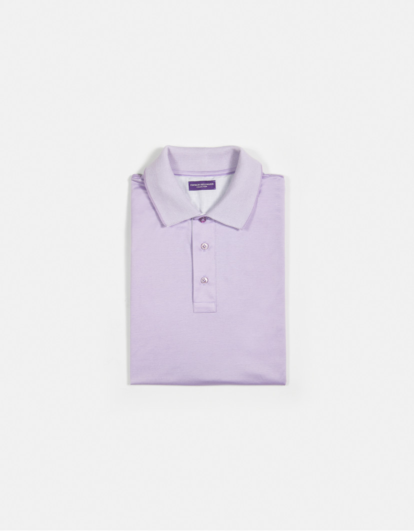 Patrick-Hellmann-Collection-Light-Purple-Polo-T-shirt-100-Cotton-image Patrick Hellmann Collection Light Purple Polo T-shirt 100% Cotton image