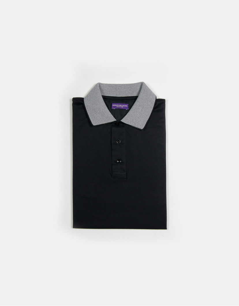 Patrick-Hellmann-Collection-Black-Polo-T-shirt-100-Cotton-image Patrick Hellmann Collection Black Polo T-shirt 100% Cotton image
