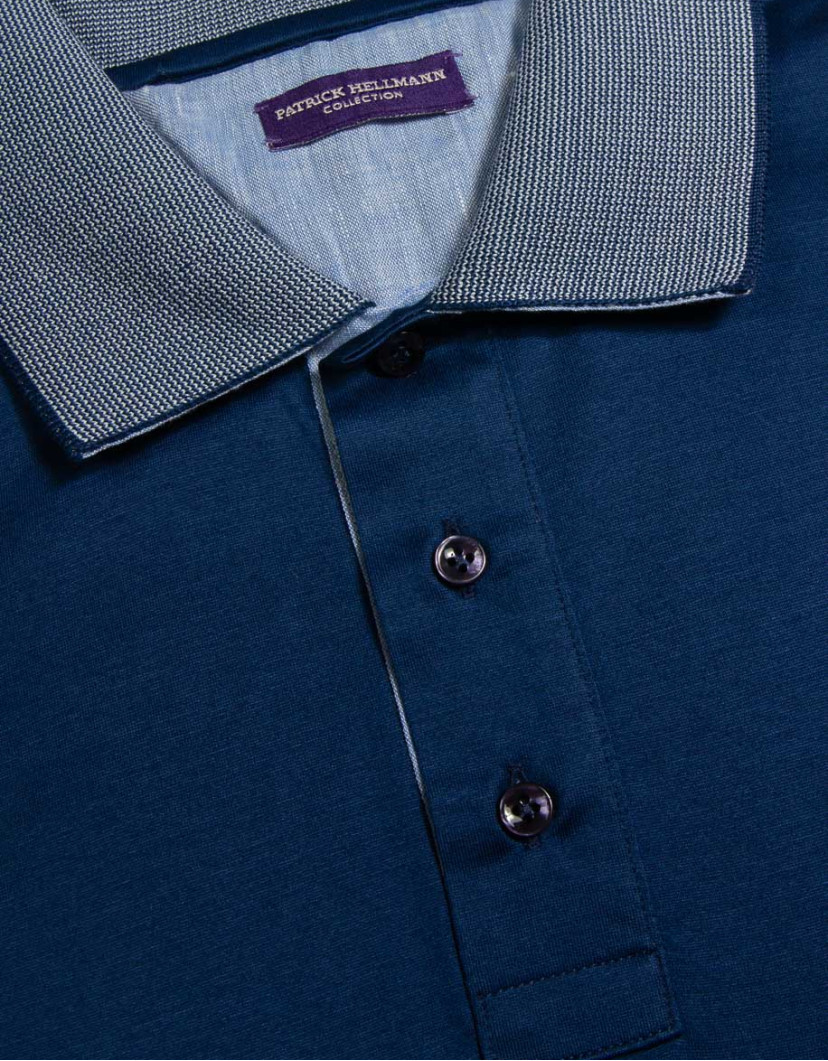 Patrick-Hellmann-Collection-Blue-Polo-T-shirt-100-Cotton-image Patrick Hellmann Collection Blue Polo T-shirt 100% Cotton  image
