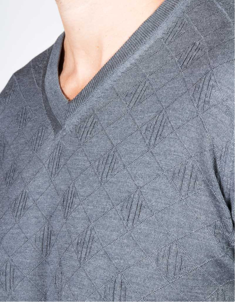 Patrick Hellmann Collection Gray Pullover V-Neck image